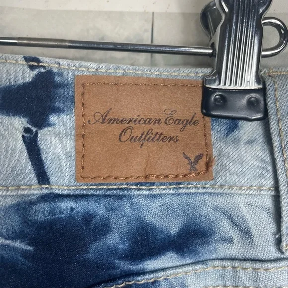 American Eagle AEO Bleached Tie Dye Skinny Stretch Jeggings 2 - Picture 9 of 11